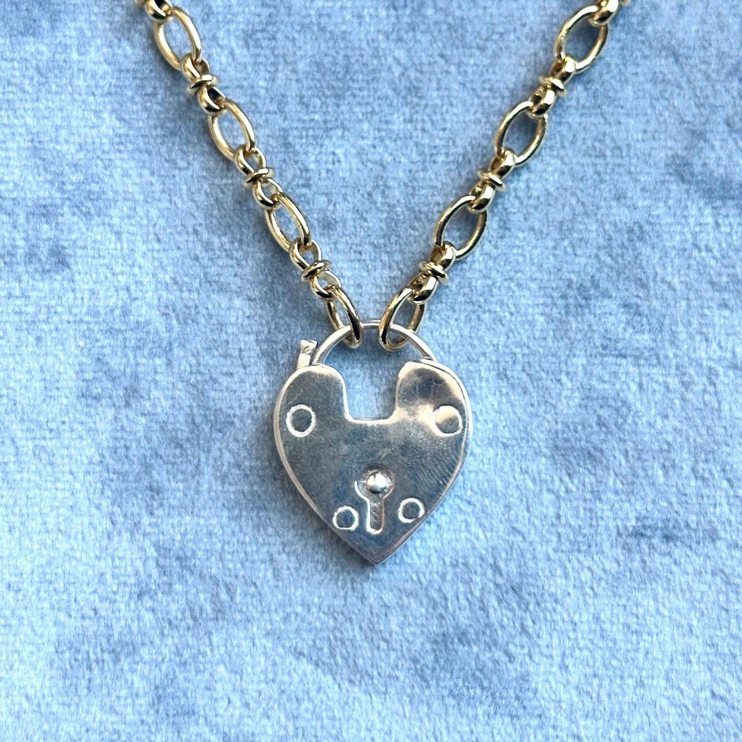 heart padlock necklace - gold filled and sterling silver heart lock pendant