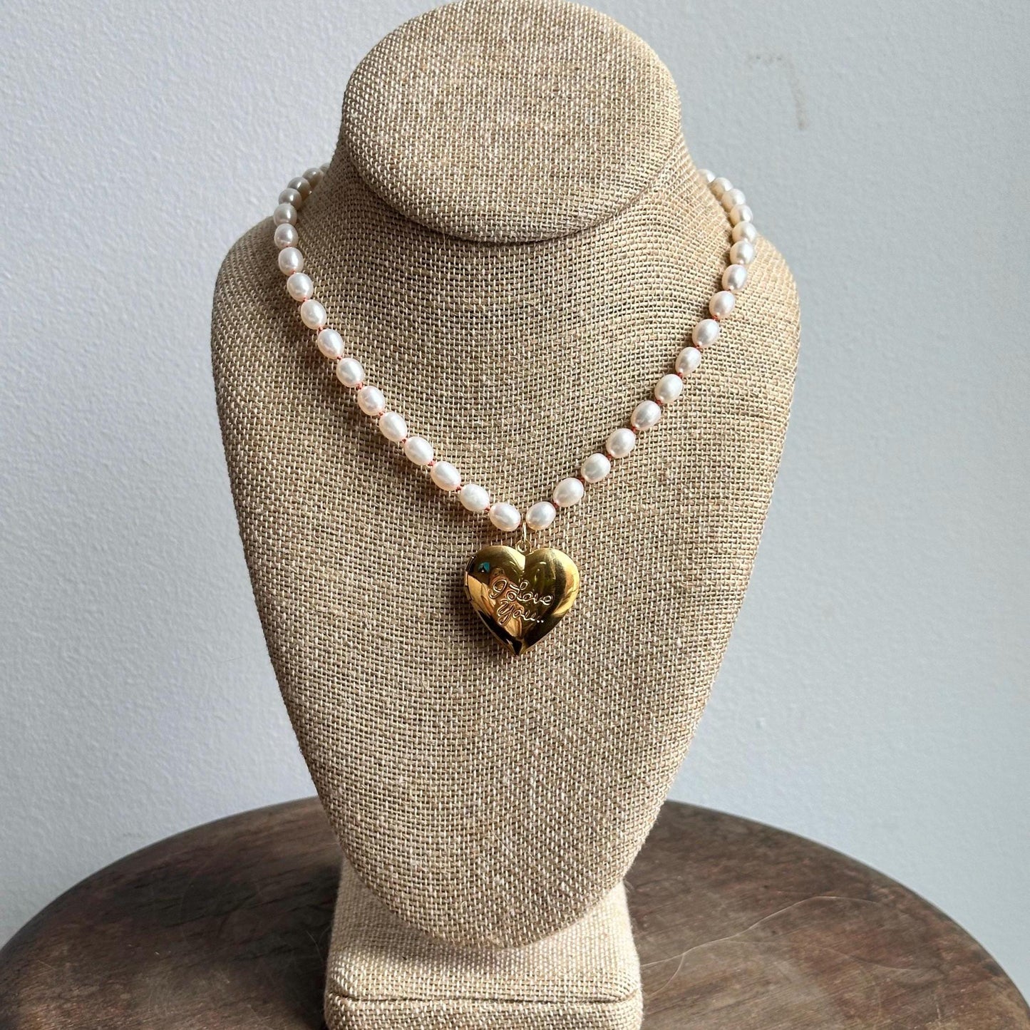 Pearl locket necklace