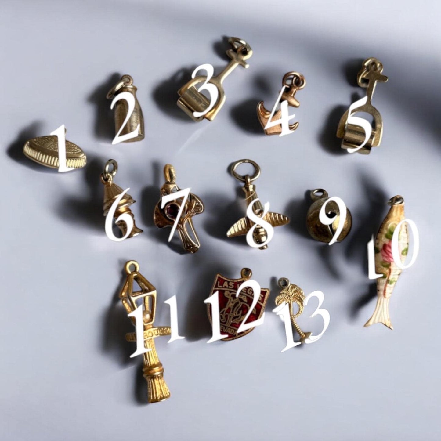 vintage gold filled charms  - collectible charms for bracelet or necklace