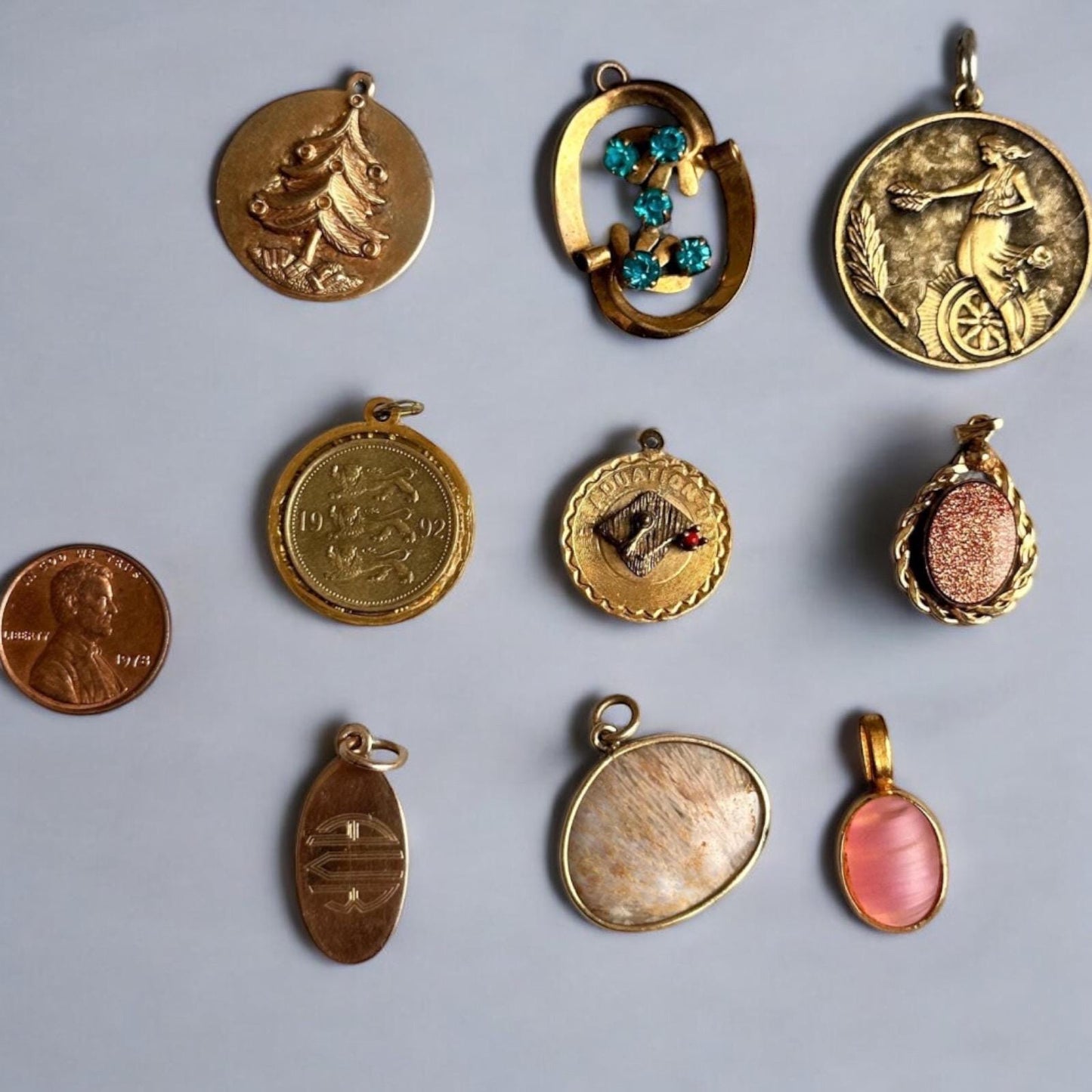 vintage gold filled charms  - collectible charms for bracelet or necklace