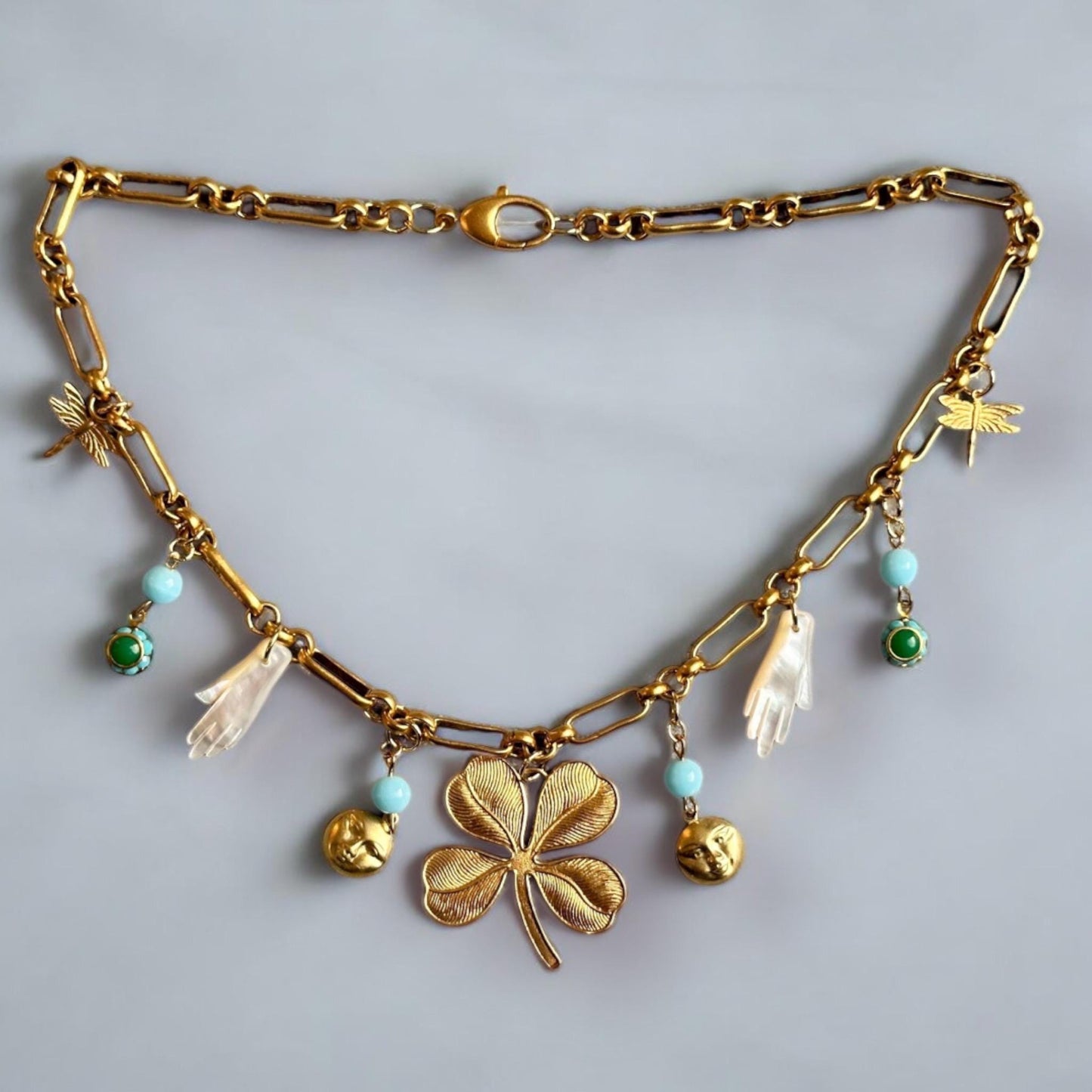 Lucky Amulet - reworked vintage charm necklace