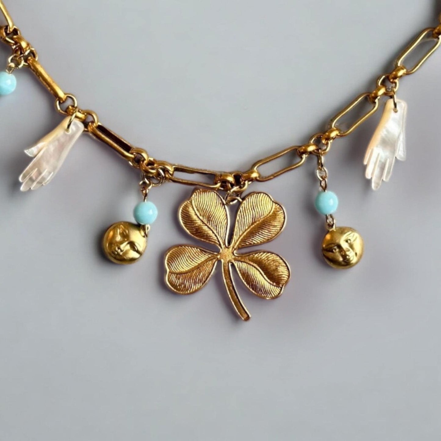 Lucky Amulet - reworked vintage charm necklace