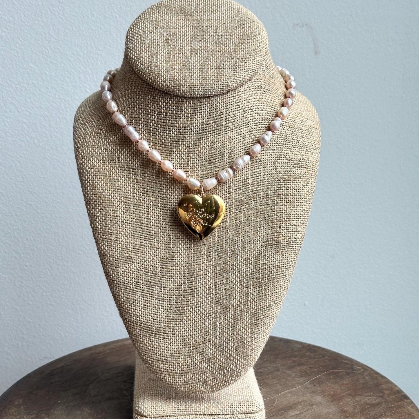 Pearl locket necklace