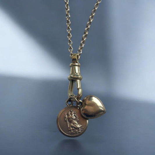 Fob clip charm holder necklace - gold filled - handmade carbainer chain necklace customizable