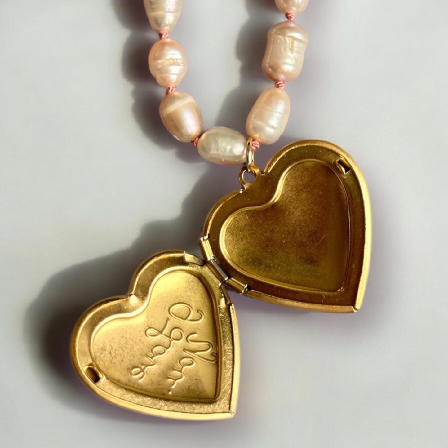 Pearl locket necklace