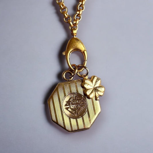 Love and luck - reworked vintage locket charm necklace