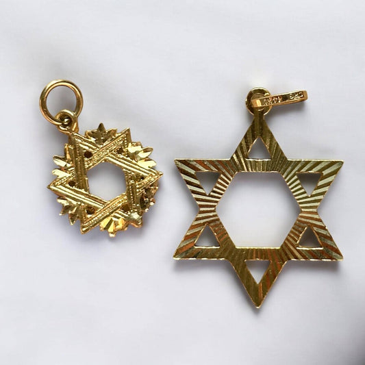 vintage 14k solid gold Star of David pendant