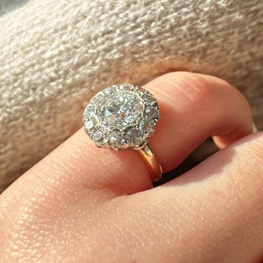 Vintage 1970s remounted ring - 2.25ct Lab Grown Diamond engagement ring